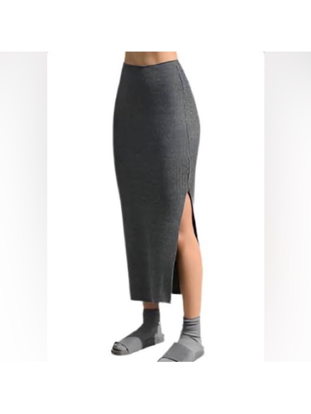 ♡ Joah Brown Luxe Knit Ribbed Maxi Skirt - Picture 2 of 11